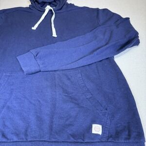 Marine Layer Classic Hoodie Medium Blue Pullover Big Pocket Cotton Blend USA
